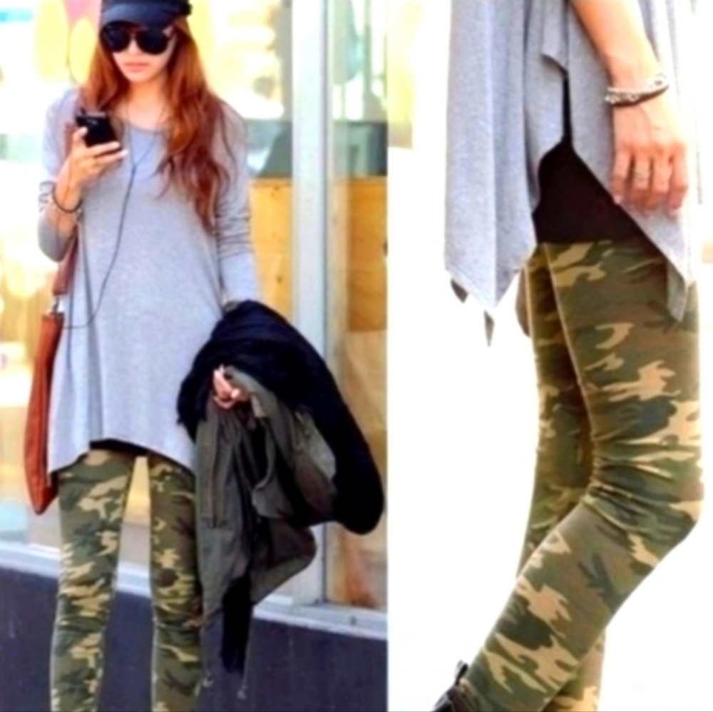 Camo Buttery Soft Leggings 5 Star Bohemian Loungewear NEW Lightweight - Picture 3 of 7